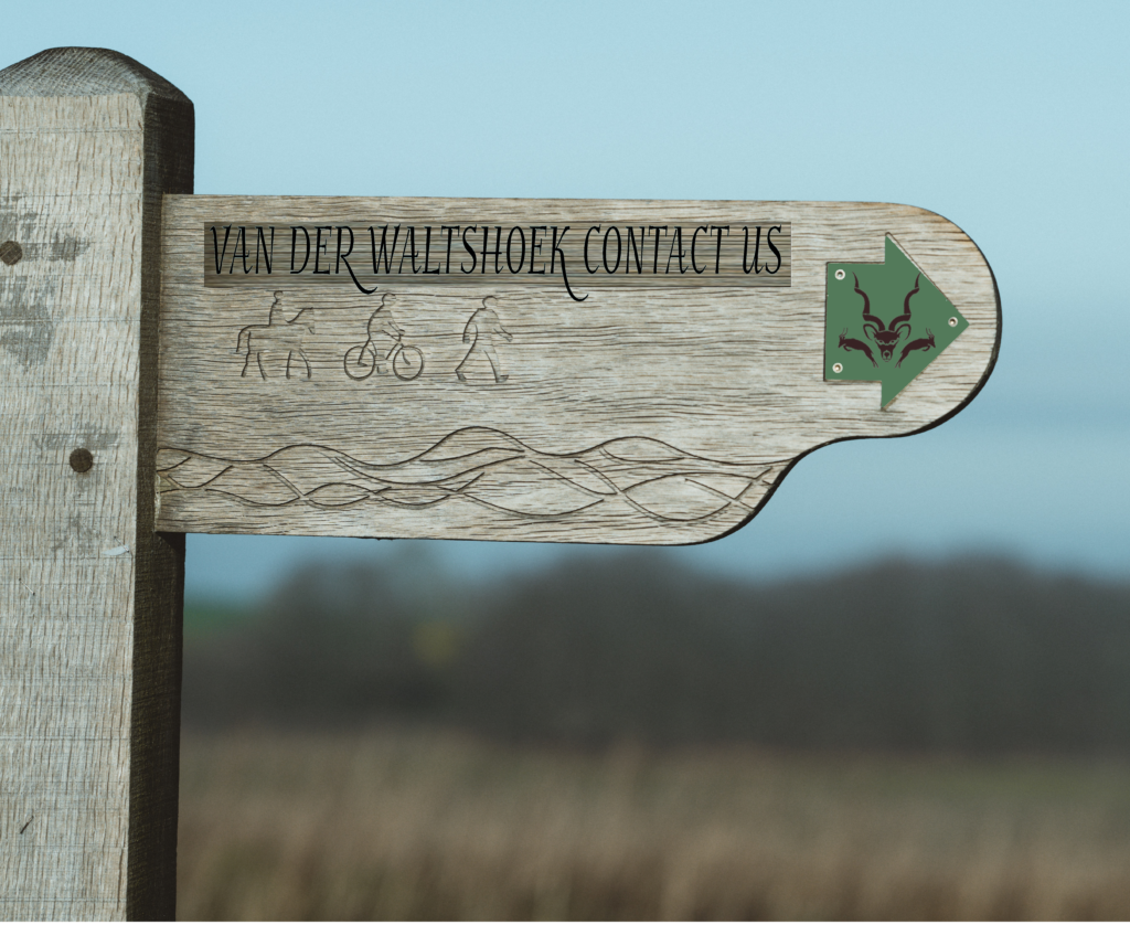 Van der Waltshoek Contact Us Sign Post